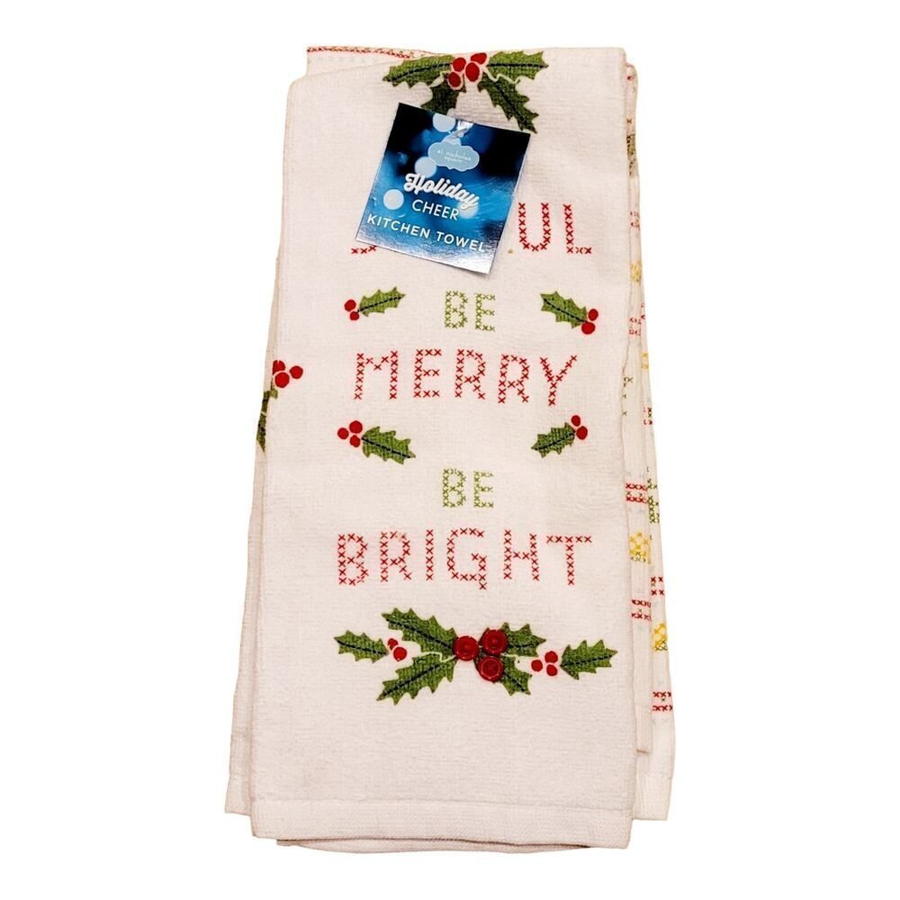 Vintage Set of 2 CHRISTMAS Kitchen Towel Holiday NWT - Picture 2 of 3